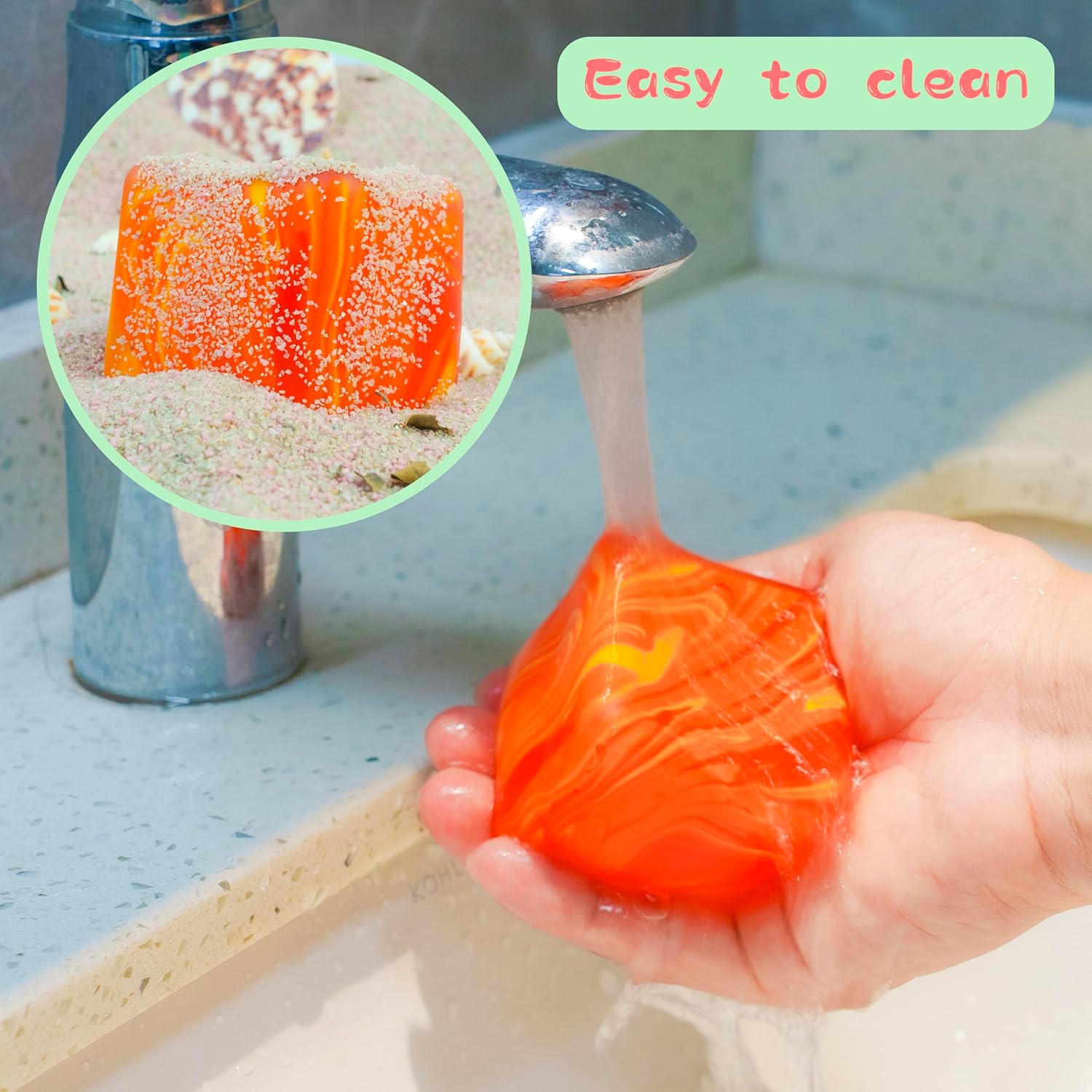 NeeDoh Nice Cube – Solid Squish – Yellow & Orange - Image 5